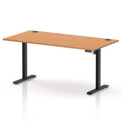 Lite 1600x800 Height Adjustable Desk Beech Top CP Black Leg