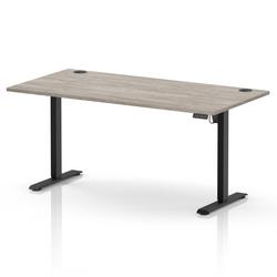 Lite 1600x800 Height Adjustable Desk Grey Oak Top CP Black Leg