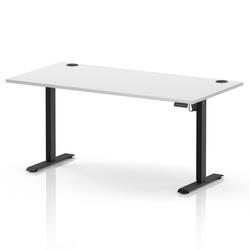 Lite 1600x800 Height Adjustable Desk White Top CP Black Leg