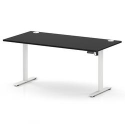 Air Lite 1600 x 800mm Height Adjustable Office Desk Black Top Cable - Image 2