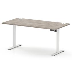 Air Lite 1600 x 800mm Height Adjustable Office Desk Grey Oak Top Cable - Image 3