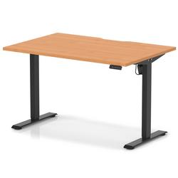 Lite 1200x800 Scalloped Height Adjustable Desk Beech Top Black Leg