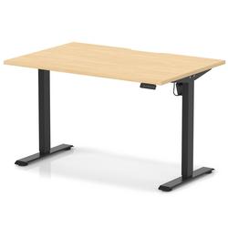 Lite 1200x800 Scalloped Height Adjustable Desk Maple Top Black Leg