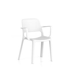  Loop Stacking Cafe & Bistro Chair White with Arms