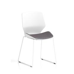 Florence Sled White Frame Visitor Chair Bespoke Colour Rivet Fuse