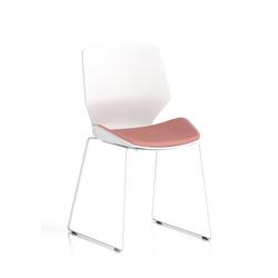 Florence White Sled Frame Visitor Chair Bespoke Colour Quest Shrimp
