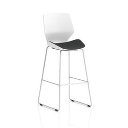 White Frame High Stool Bespoke Colour Seat Quest Mussel