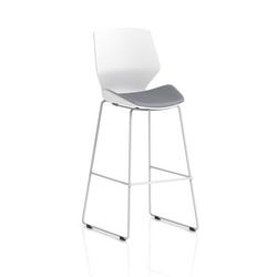 White Frame High Stool Bespoke Colour Seat Quest Shell