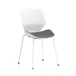 White Frame Visitor Chair Bespoke Colour Seat Rivet Fuse
