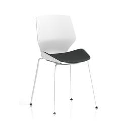 White Frame Visitor Chair Bespoke Colour Seat Quest Mussel