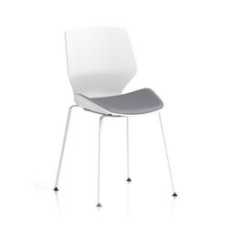White Frame Visitor Chair Bespoke Colour Seat Quest Shell