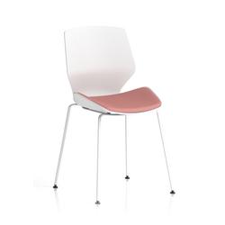 White Frame Visitor Chair Bespoke Colour Seat Quest Shrimp