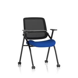 Mesh Back Folding Training Chair Writing Table Stevia Blue