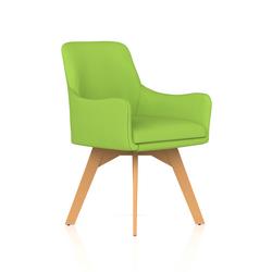 Carmen Wooden Leg Visitor Chair Bespoke Myrrh Green Fabric