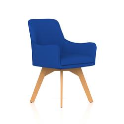 Carmen Wooden Leg Visitor Chair Bespoke Stevia Blue Fabric