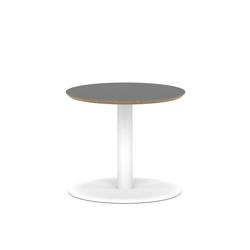 Brixworth Black/White 600Mm Round Coffee Table Top Leg Disc Base Low
