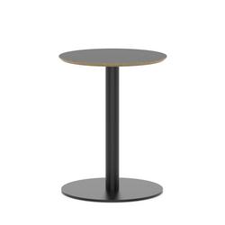 Brixworth 600mm Round Coffee Table Black Top Black Leg Disc Base Med
