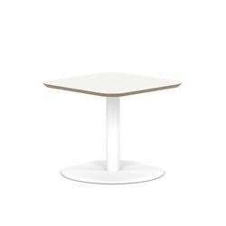 Brixworth White 600Mm Square Coffee Table Top Leg Disc Base Low