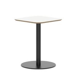 Brixworth White/Black 600Mm Square Coffee Table Top Leg Disc Base Med