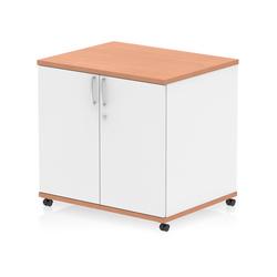 600mm Deep Mobile Cupboard Beech and White
