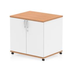 600mm Deep Mobile Cupboard Oak and White