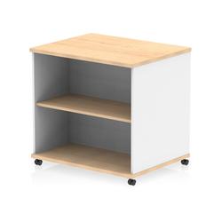 600mm Deep Mobile Bookcase Maple and White