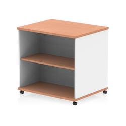 600mm Deep Mobile Bookcase Oak and White