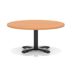 1000mm Round Coffee Table Beech 495mm High Black Leg Cross Base