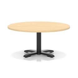 1000mm Round Coffee Table Maple 495mm High Black Leg Cross Base