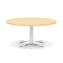 1000mm Round Coffee Table Maple 495mm High White Leg Cross Base