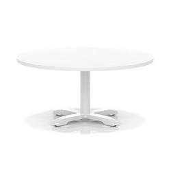 1000mm Round Coffee Table White 495mm High White Leg Cross Base