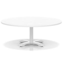 1200mm Round Coffee Table White 495mm High White Leg Cross Base