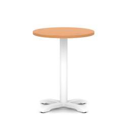 600mm Poseur Round Table Beech H:750 White Leg Cross Base