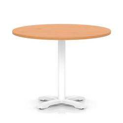 1000mm Poseur Round Table Beech H:750 White Leg Cross Base