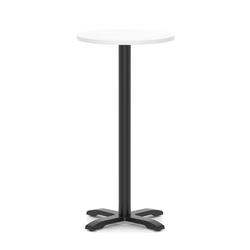 600mm Poseur Round Table White H:1170 Black Leg Cross Base