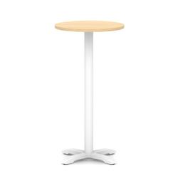 600mm Poseur Round Table Maple H:1170 White Leg Cross Base