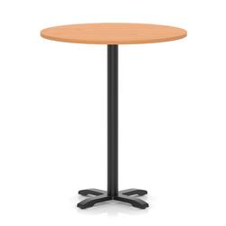 1000mm Poseur Round Table Beech Top H:1170 Black Leg Cross Base
