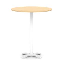 1000mm Poseur Round Table Maple H:1170 White Leg Cross Base