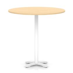 1200mm Poseur Round Table Maple H:1170 White Leg Cross Base