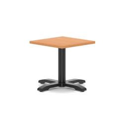 600mm Square Coffee Table Beech 495mm High Black Leg Cross Base
