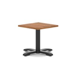 600mm Square Coffee Table Walnut H:495 Black Leg Cross Base