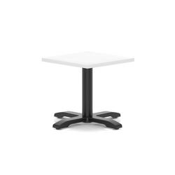 600mm Square Coffee Table White 495mm High Black Leg Cross Base