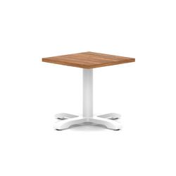 600mm Square Coffee Table Walnut H:495 White Leg Cross Base