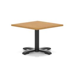 800mm Square Coffee Table Oak 495mm High Black Leg Cross Base