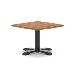 800mm Square Coffee Table Walnut H:495 Black Leg Cross Base