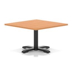 1000mm Square Coffee Table Beech H:495 Black Leg Cross Base