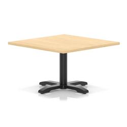 1000mm Square Coffee Table Maple H:495 Black Leg Cross Base