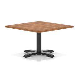 1000mm Square Coffee Table Walnut H:495 Black Leg Cross Base