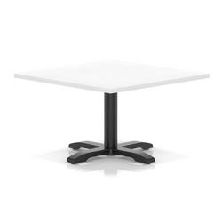 1000mm Square Coffee Table White H:495 Black Leg Cross Base
