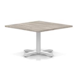 1000mm Square Coffee Table Grey Oak H:495 White Leg Cross Base